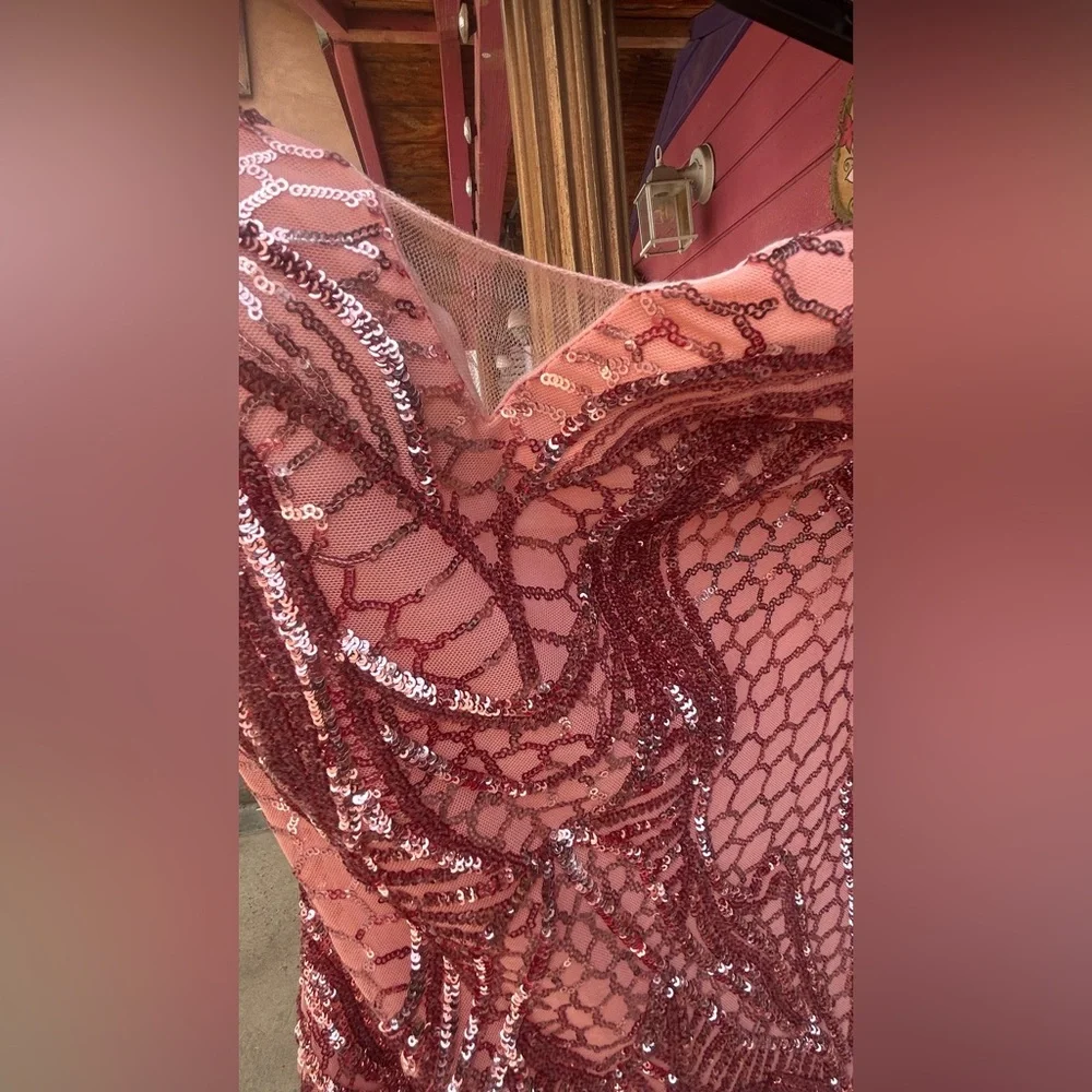 Angel Strapless Sequin Dress - Pink - Picture 3 of 11